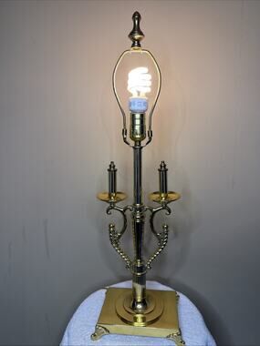 Brass Table Lamp 27” Candelabra Mid-Century Modern Vintage Neoclassical Gift